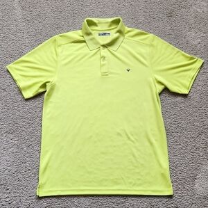 Callaway Men's Bright Green Short Sleeve Golf Polo, size L